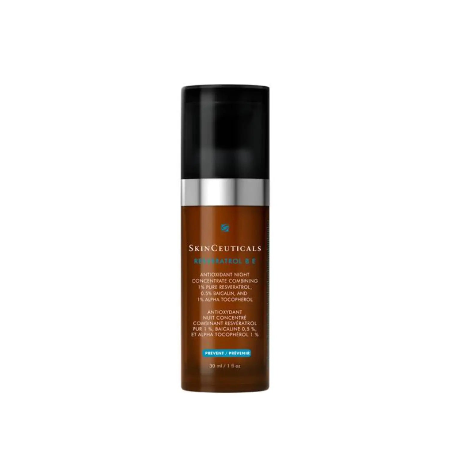 SkinCeuticals - Resvératrol B E. Antioxydant nuit concentré combinant resvératrol pur 1%, balcaline 0,5%, et alpha tacophérol 1%.