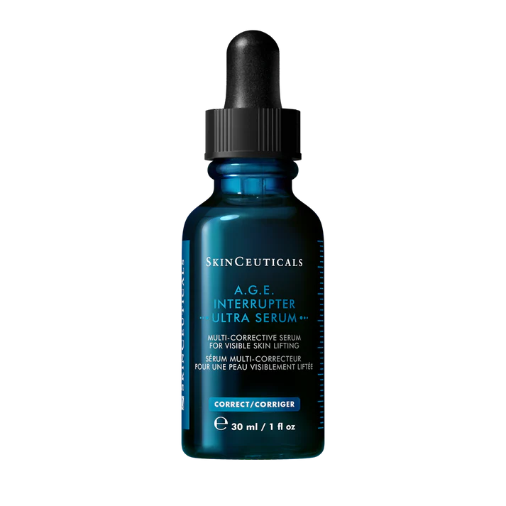 A.G.E Interrupter ultra serum, serum multi-correcteur pour ujne peau visiblement liftée par SkinCeuticals. 