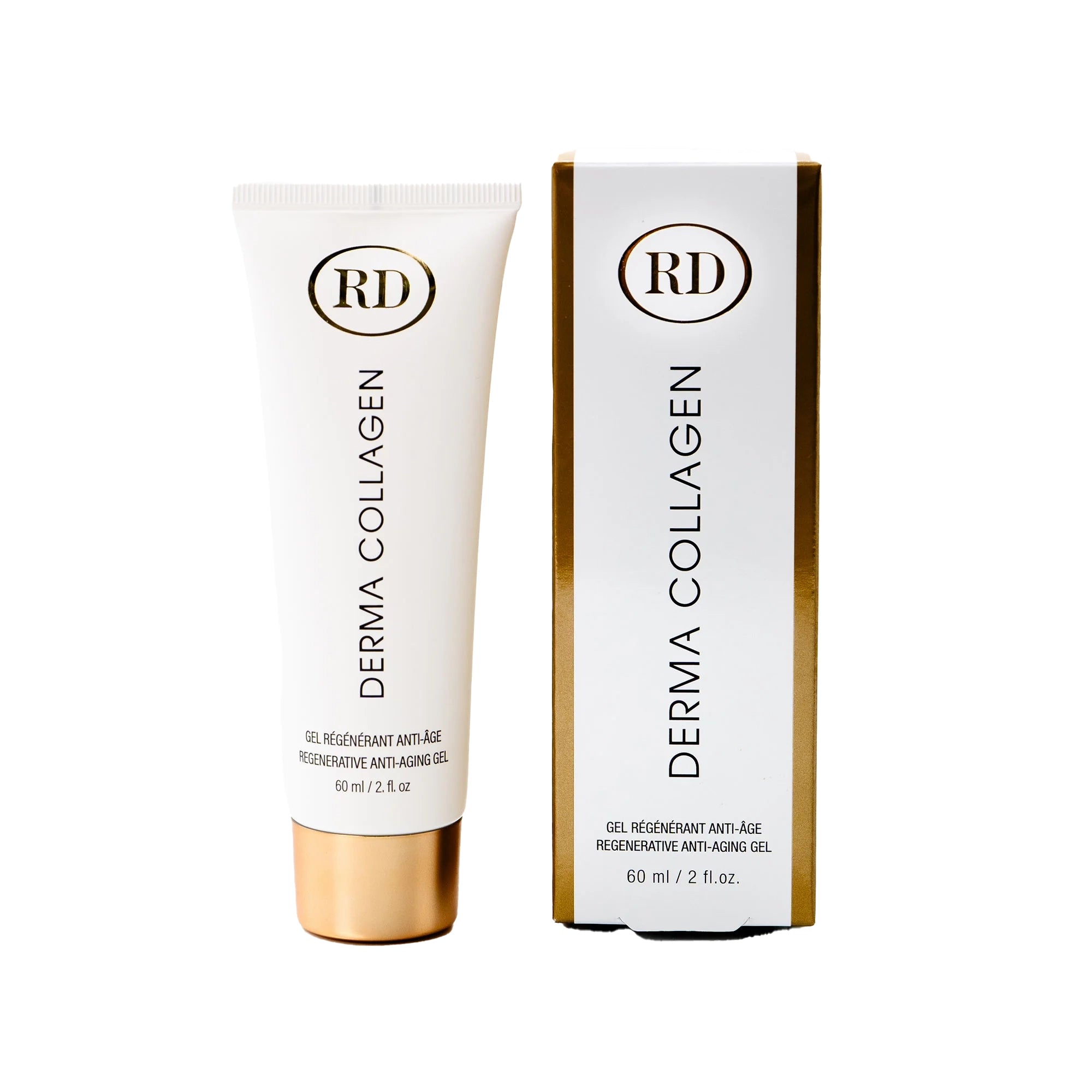Derma Collagen, gel régénérant anti-âge par RD et son emballage.